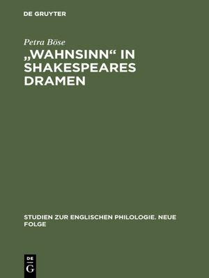 cover image of "Wahnsinn" in Shakespeares Dramen